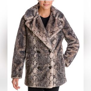 BCBGeneration faux fur snakeskin coat